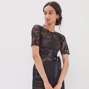 Byron Lars Beguile Carissima Black Lace Anthropologie Sheath Dress 6P